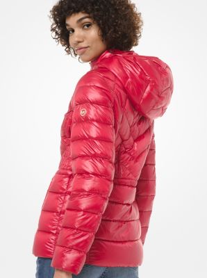 red michael kors puffer jacket