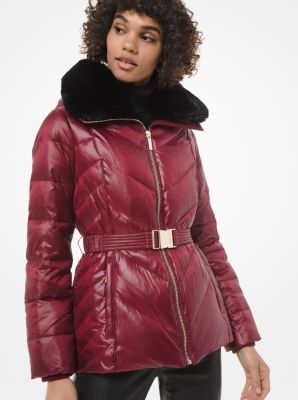 michael kors quilted belted coat