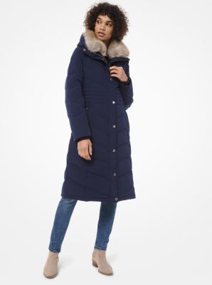 michael michael kors quilted down and faux fur parka