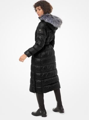 michael kors fur trimmed puffer coat