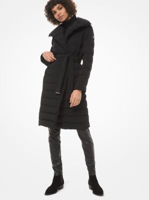 Puffer coat with shawl hot sale collar