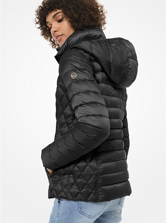 Quilted Nylon Packable Puffer Jacket