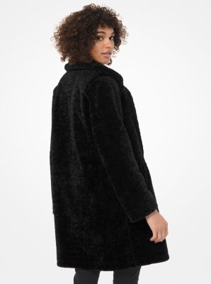 Michael kors black faux cheap fur coat