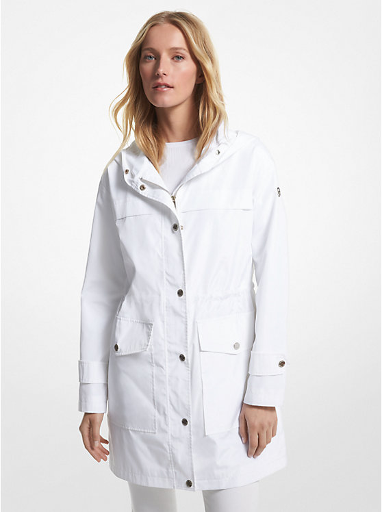 Woven Hooded Raincoat | Michael Kors Canada