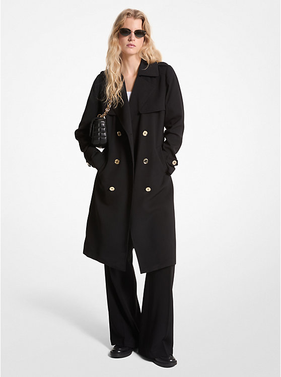 Draped Woven Trench Coat image number 0