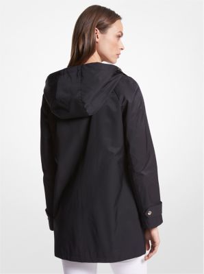 Imperméable à capuchon en mélange de coton