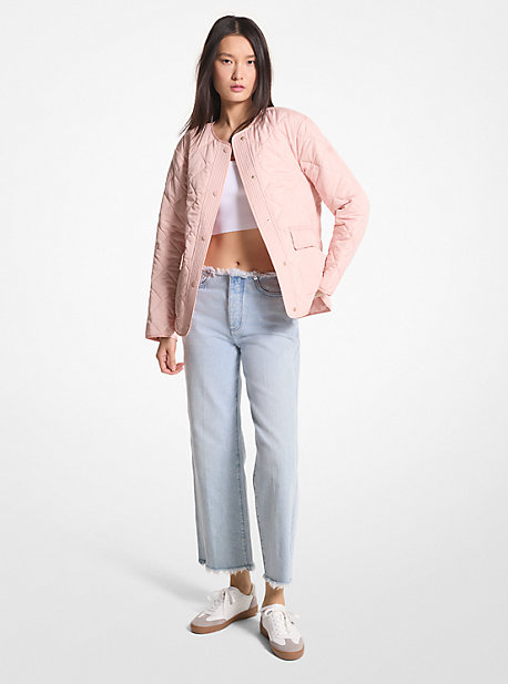 Shop Michael Kors Quilted Field Jacket In Pink