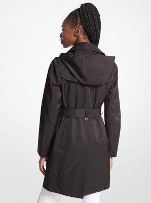 Trench-coat à capuchon en mélange de coton