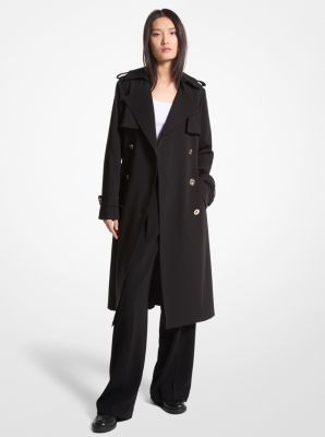 Michael kors black coat with belt online