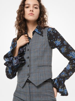 Glen Plaid Wool Vest