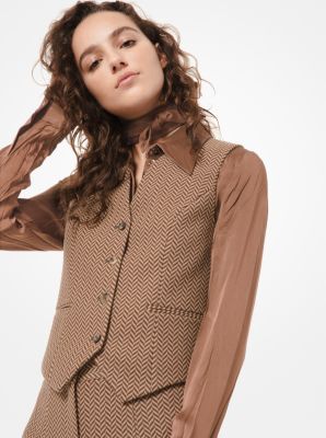 Herringbone Wool-Melton Vest