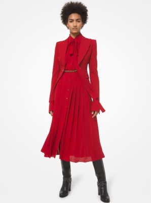 Veste tronqu&eacute;e en gabardine de laine orn&eacute;e