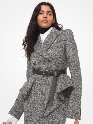 Herringbone Tweed Peplum Jacket | Michael Kors