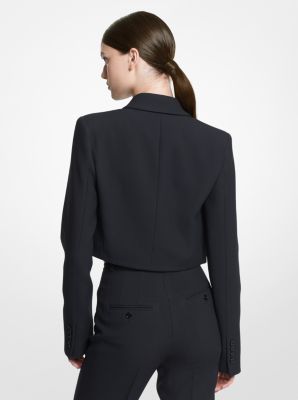 Chaqueta bolero de crep&eacute; sabl&eacute; doble in NEGRO | Michael Kors