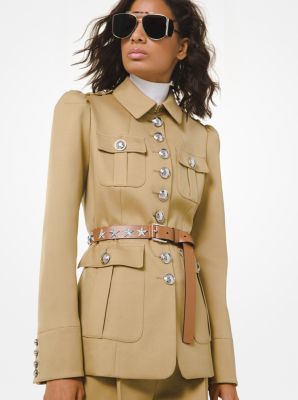 Cotton Twill Military Jacket | Michael Kors