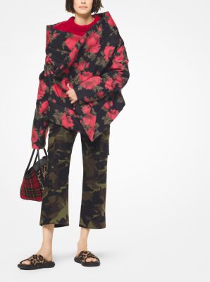 Chin&eacute; Floral Silk-Faille Wrap Puffer