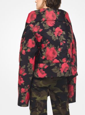 Chin&eacute; Floral Silk-Faille Wrap Puffer