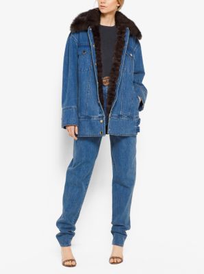 Sable-Lined Oversized Denim Jacket | Michael