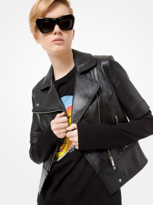 short sleeve leather jacket