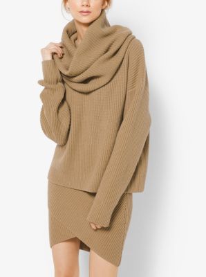 Cashmere Ribbed Cowl Scarf