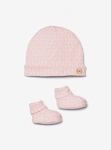 Logo Cotton Hat And Booties Baby Gift Set | Michael Kors
