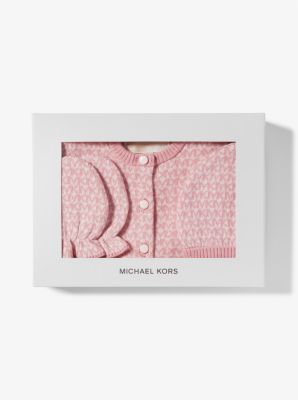 4-teiliges Baby-Geschenkset aus Baumwoll-Jacquard mit Logomuster image number 1