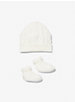 Cable Knit Hat and Booties Baby Gift Set image number 0