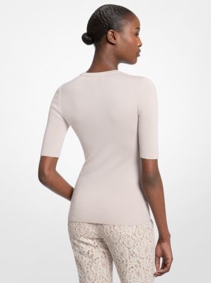 Cashmere Three-Quarter Sleeve Sweater