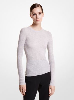 MK Hutton Featherweight Cashmere Jumper - Grey - Michael Kors MICHAEL KORS COLLECTION