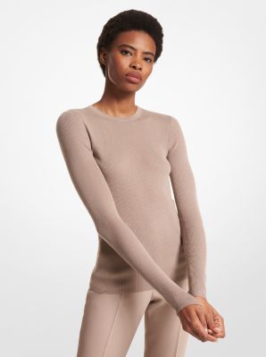 Hutton Featherweight Cashmere Sweater in TAUPE | Michael Kors