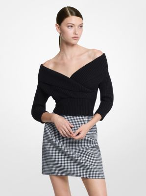 Cashmere Surplice Sweater in BLACK | Michael Kors