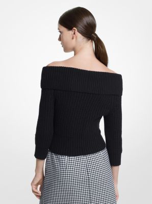 Cashmere Surplice Sweater in BLACK | Michael Kors