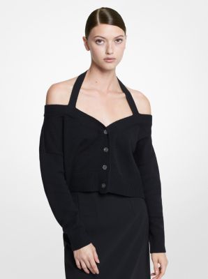Cardigan épaules nues en cachemire in NOIR | Michael Kors