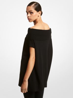 Cashmere Cuff Neck Tunic in BLACK | Michael Kors