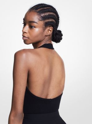 Cashmere Halter Bodysuit in BLACK | Michael Kors