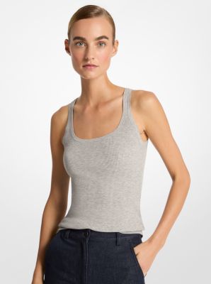 Ribbed Stretch Viscose Tank Top