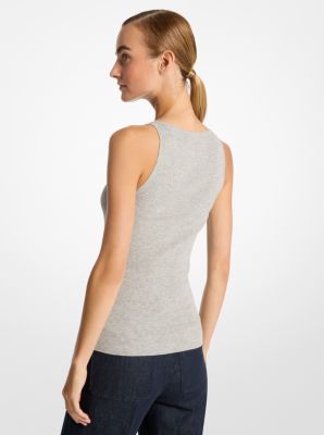 Ribbed Stretch Viscose Tank Top