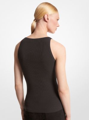 Ribbed Stretch Viscose Tank Top