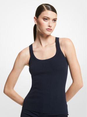 Ribbed Stretch Viscose Tank Top