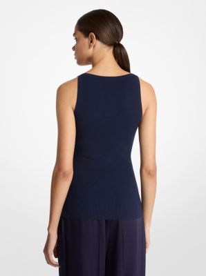 Ribbed Stretch Viscose Tank Top