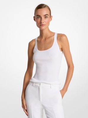 Tanktop van geribde viscose met stretch image number 0