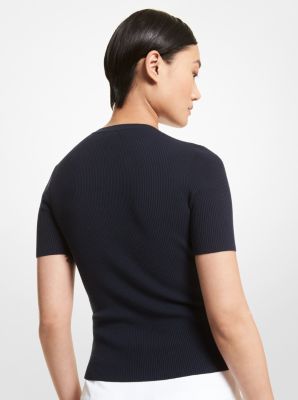 Cashmere Short-Sleeve Sweater