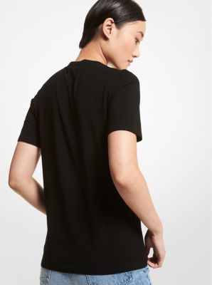 logo printed stretch viscose t-shirt