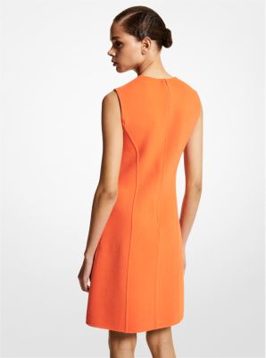 Robe droite en crêpe de laine extensible image number 1