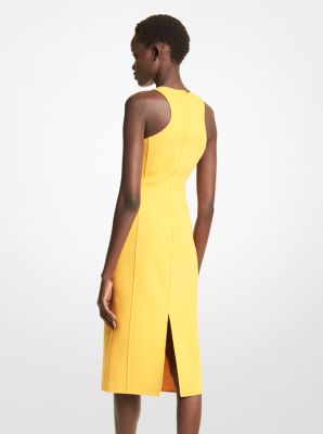 Double Faced Stretch Wool Crepe Racerback Sheath Dress