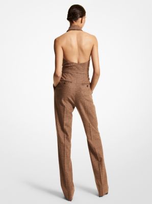 Glen Plaid Stretch Flannel Halter Jumpsuit image number 1