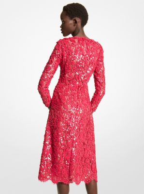 Valentino red lace outlet dress