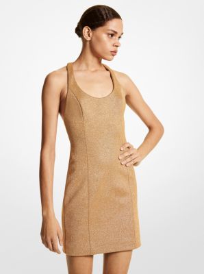 Metallic Double-Knit Jersey Racerback Dress image number 0