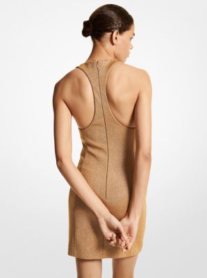 Metallic Double-Knit Jersey Racerback Dress image number 1