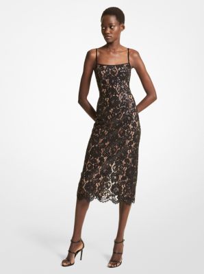 Hand Embroidered Floral Lace Slip Dress Michael Kors Canada